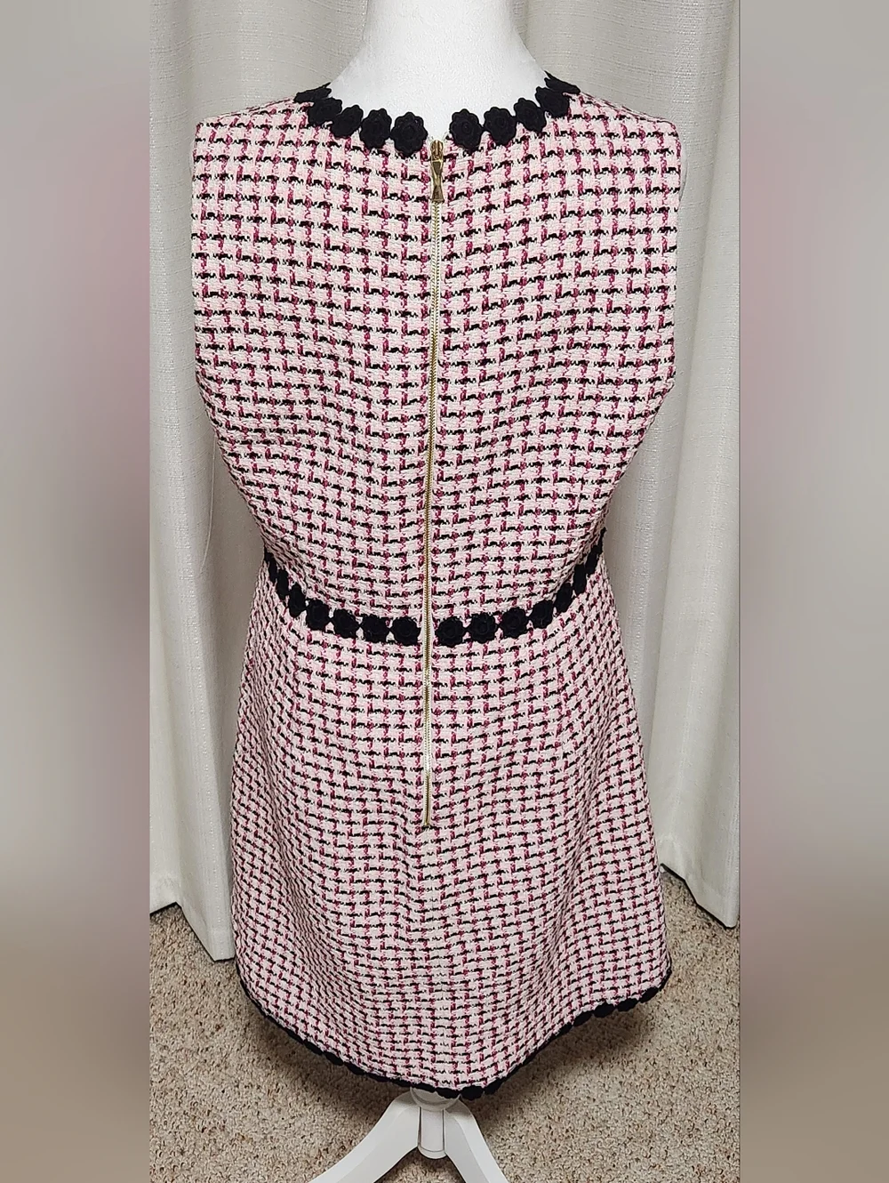 Kate Spade New York Women’s Size 12 Multi Tweed Pink Marbled A Line Dress - Picture 5 of 9